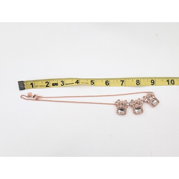 Banana Republic Rose Gold Chain Rhinestone Chunky Statement Glam Necklace - Picture 5 of 5